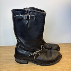 Vintage Carolina Men's 9.5 Black Leather Engineer Boots